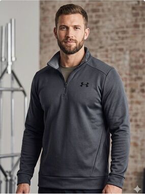 UNDER ARMOUR Classic Quarter Zip Pullover, Men’s Size Small, Black